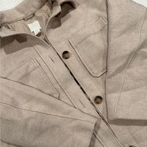 H&M women’s long coat - light pink/ cream